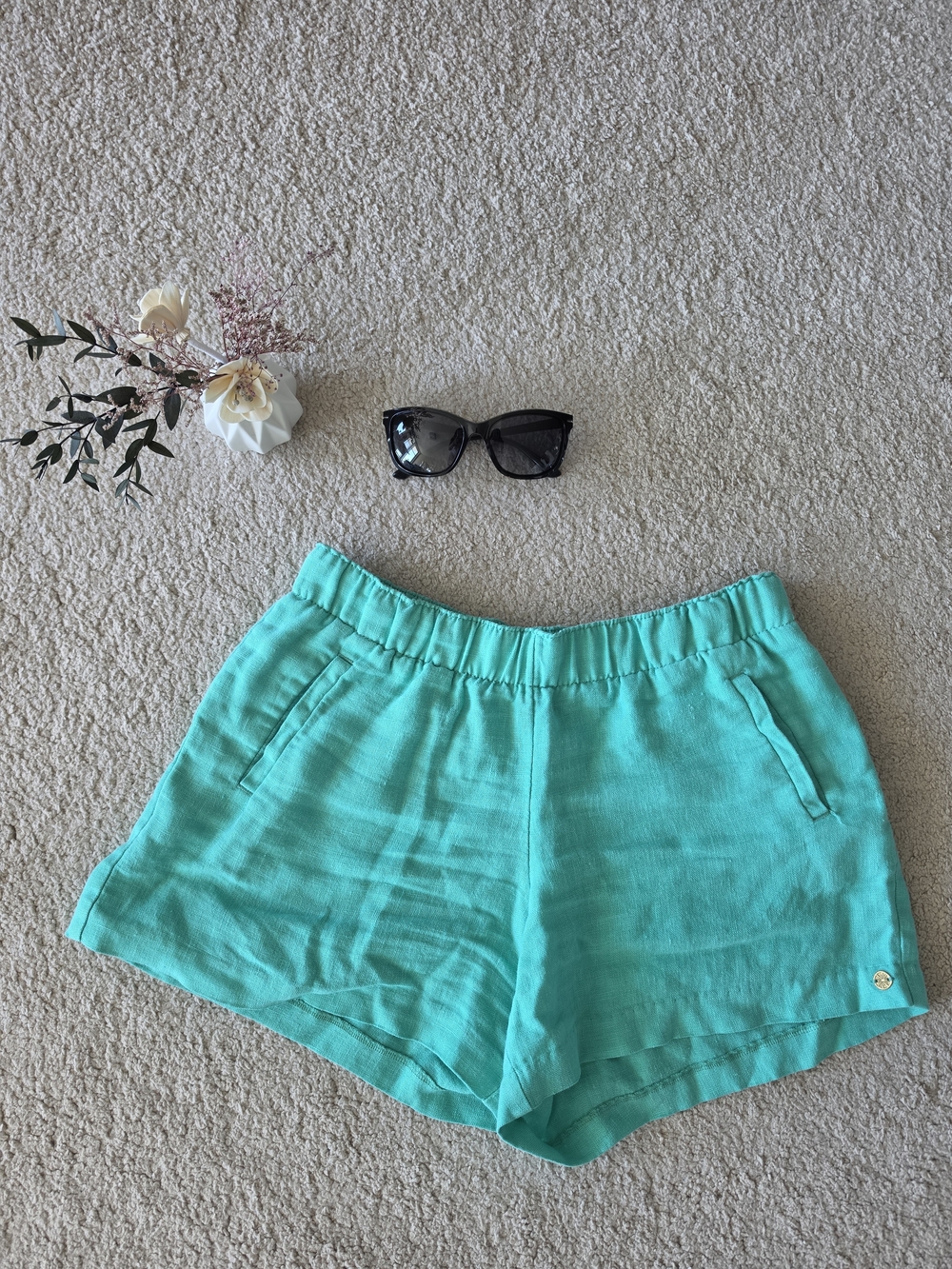 Lilly PulTurquoise Women’s Elastic Waist Shorts